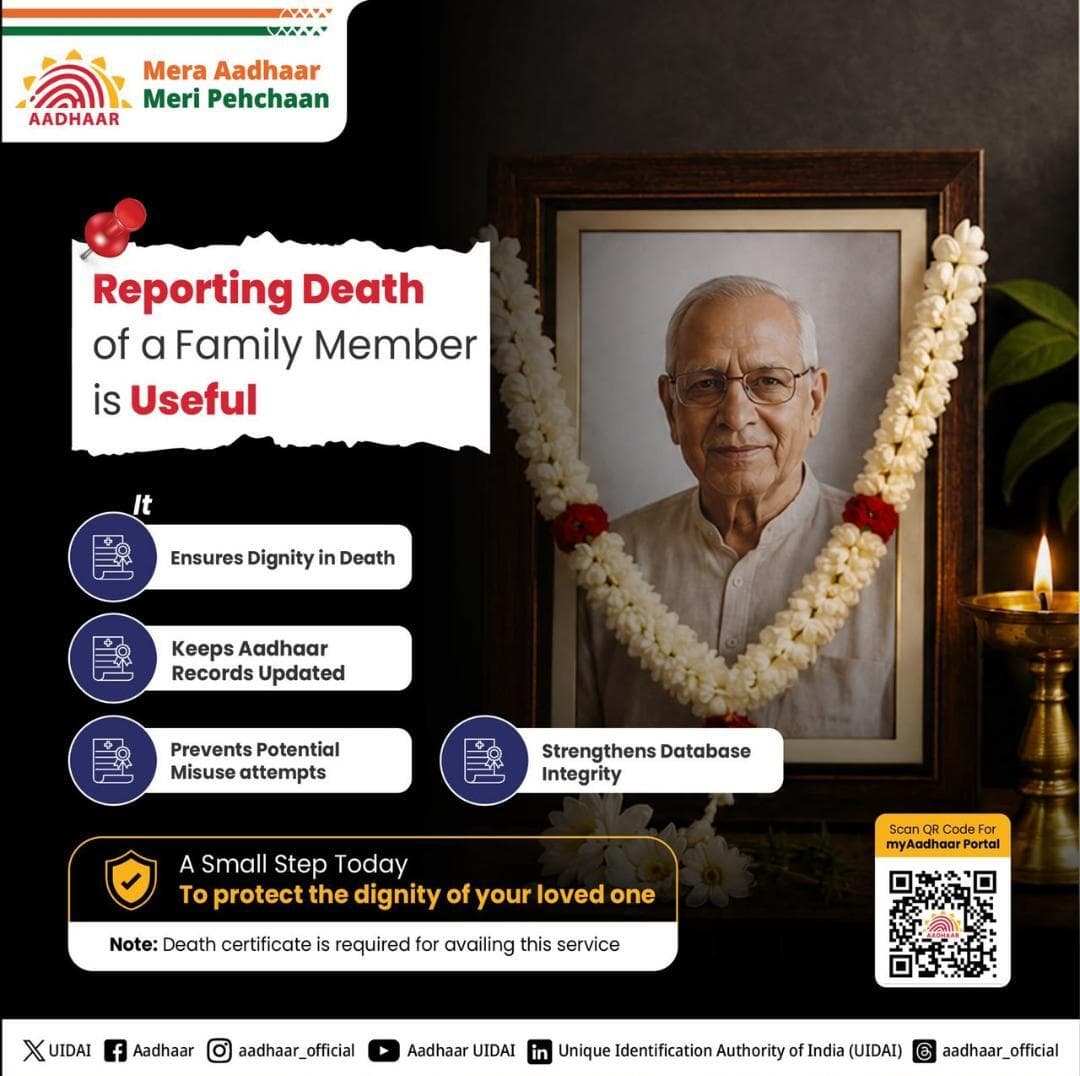 Reporting a Death Ensures:
Dignity in Death
Updated Records
Prevent Misuse
Database Integrity