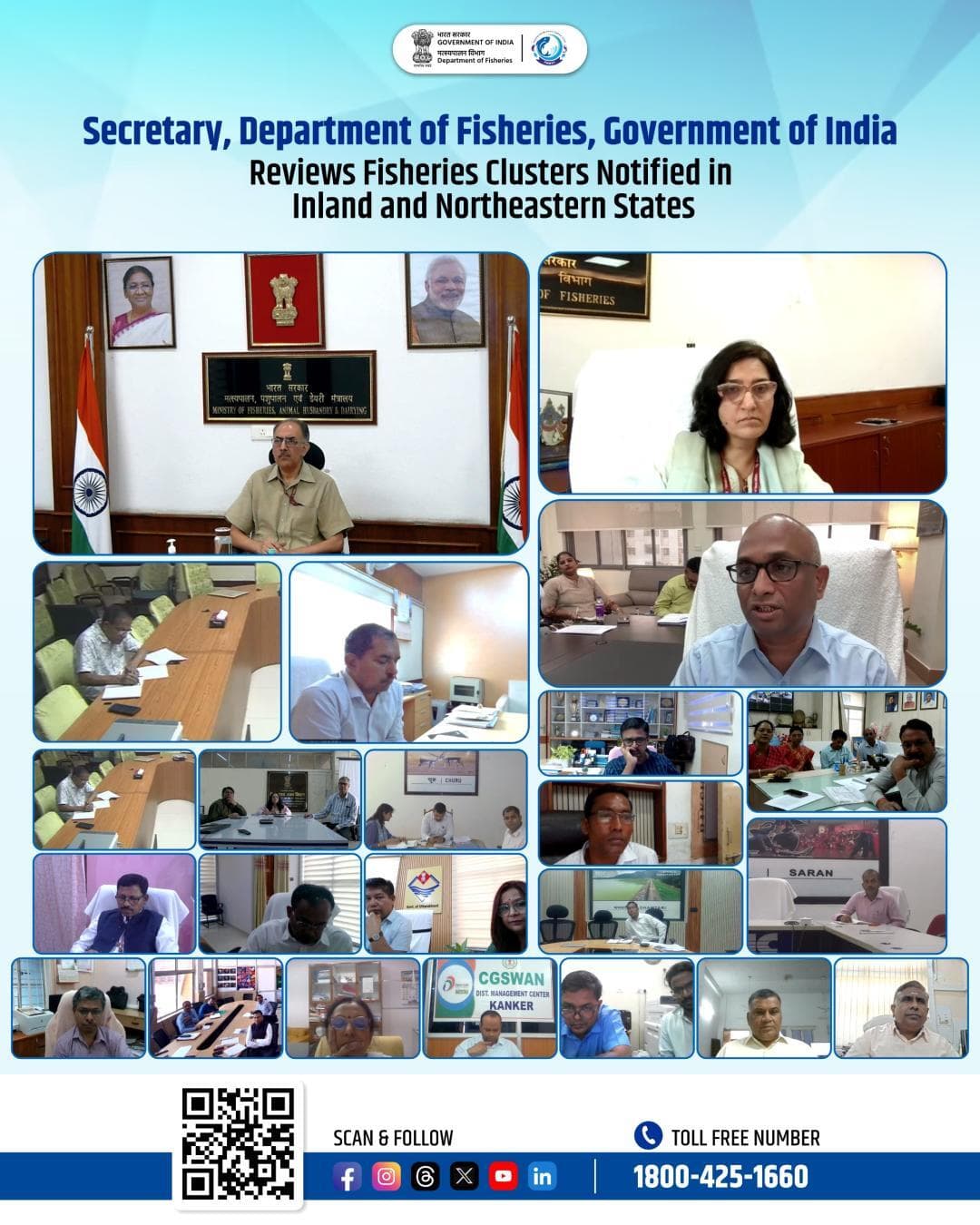 Dr. Abhilaksh Likhi, Secretary, Department of Fisheries, Government of India, chaired meeting today, via VC